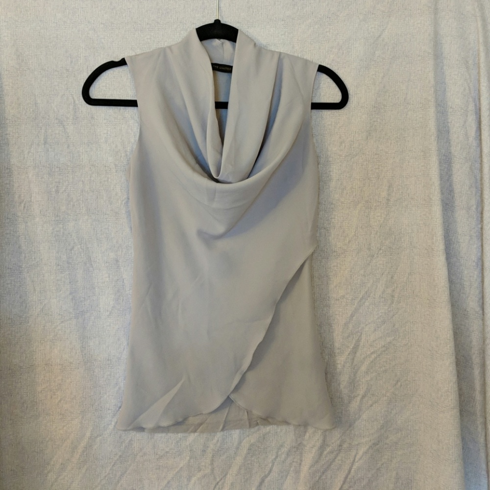 Soft Gray cowl neck Rayon back polyester front